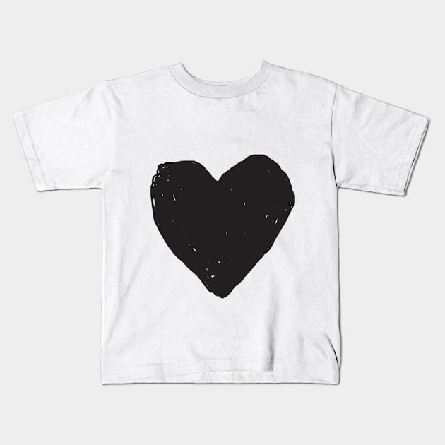 BLACK HEART (L) Kids T-Shirt by mhoiles